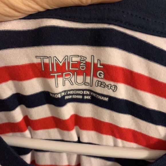 Time and tru red and blue striped jersey dress - Picture 2 of 7